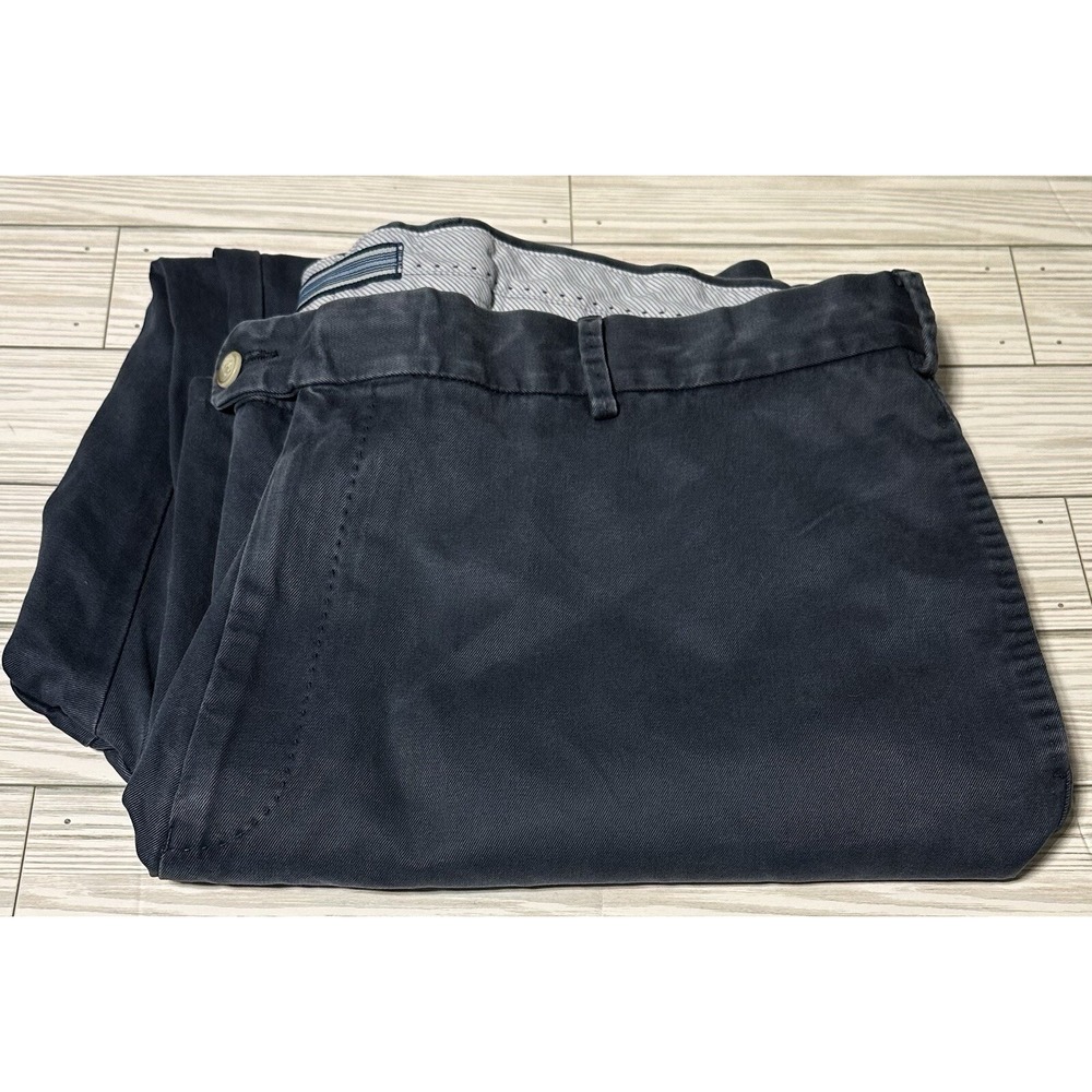 Peter Millar Mens Soft Touch Flat Front Chino Pants Sz 40x27 Navy Blue